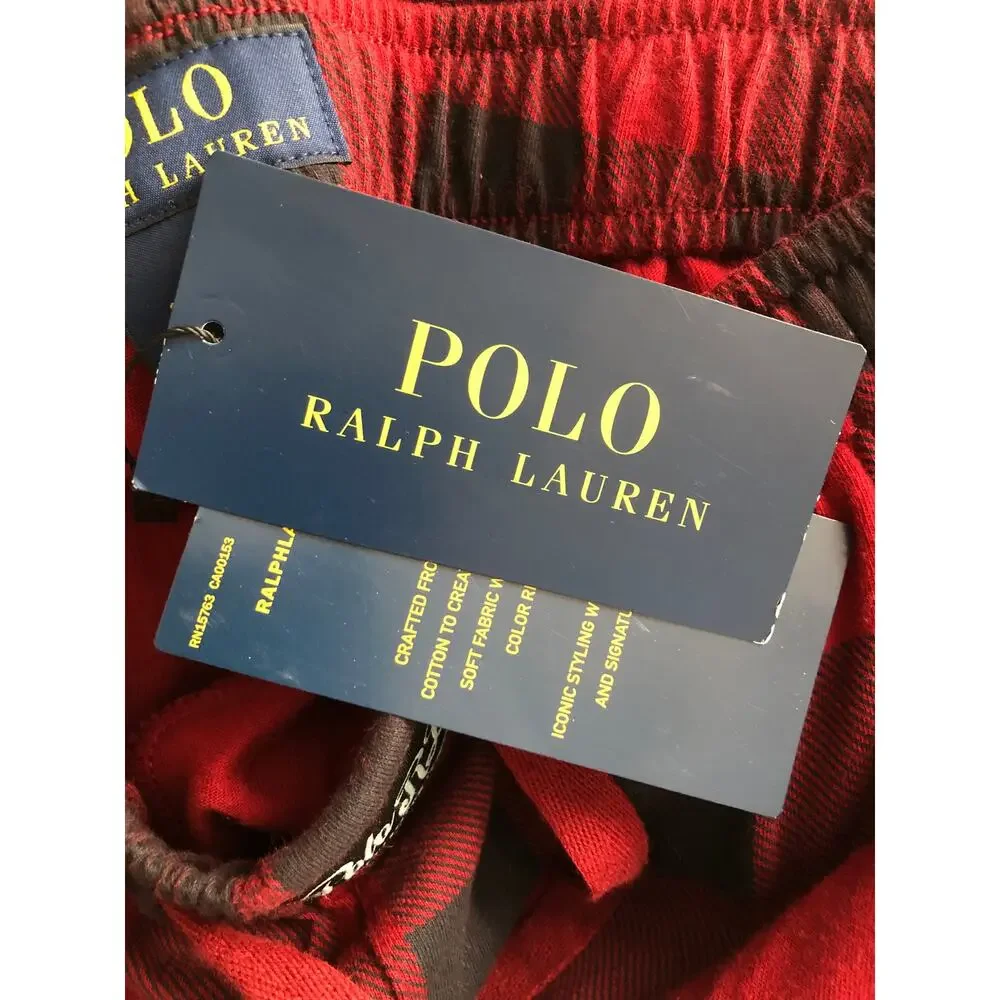 Polo Ralph Lauren Buffalo Check Jogger Lounge Pants Men's Small Cotton NEW